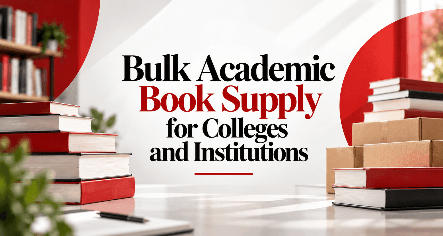 Stacks of academic books arranged for colleges and educational institutions