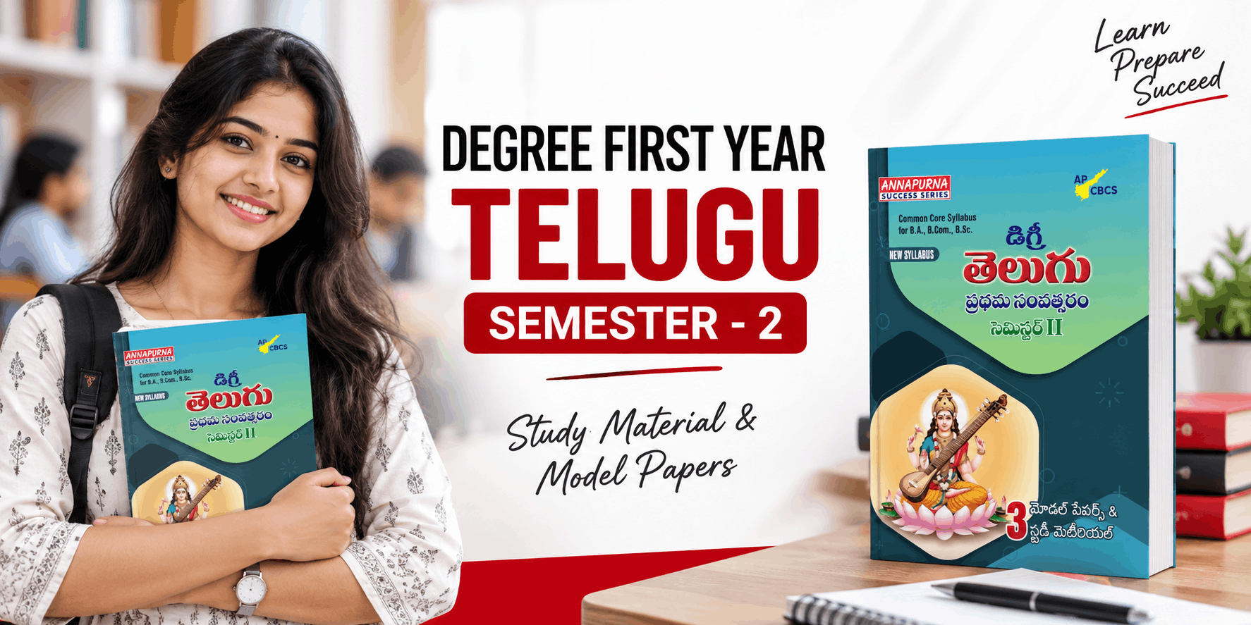 Degree First Year Telugu Semester 2 study material and model papers